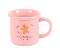 Something Different Wholesale Adorabile tazza per latte macchiato di pan di zenzero rosa, bicchieri festivi per gli amanti del caffè e del tè, tazza in ceramica con design affascinante, capacità 350