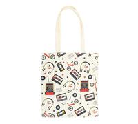 Something Different Wholesale Borsa tote retrò anni '80 | Borsa riutilizzabile in policotone | Stampa arcade e cassette | Borsa per la spesa leggera | Regalo nostalgico | Lavare solo a mano