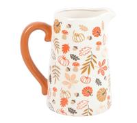 Something Different Wholesale Brocca rustica in ceramica autunnale: decorazione stagionale con design a foglia e zucca, perfetta per i temi del raccolto, migliora i tuoi fiori autunnali!