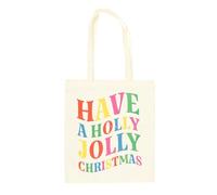 Something Different Wholesale Holly Jolly Christmas - Borsa tote in poliestere con motivo natalizio "Have a Holly Jolly Christmas", ecologica, per vacanze e regali