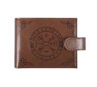 Something Different Wholesale Portafoglio con bussola vichinga, portafoglio in ecopelle con design Vegvisir in rilievo, regalo per uomo con mitologia norrena