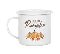 Something Different Wholesale Tazza smaltata Hello Pumpkin, tazza autunnale per regali stagionali e decorazioni per la casa