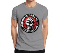 Sometimes Antisocial But Always Statement - Maglietta da uomo | Sarcasmo Resistenza Antifa Attivismo Giustizia Libertà Ribelle Solidarietà Grunge Retro Critica Sociale Dimostrazione