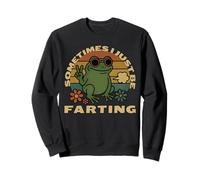 Sometimes I Just Be Farting Funny Vintage Frog Sarcastico Felpa