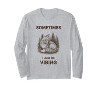 Sometimes I Just Be Vibing Fox Divertente Retro Meme Vintage Maglia a Manica