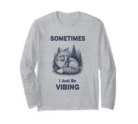 Sometimes I Just Be Vibing Fox Divertente Retro Meme Vintage Maglia a Manica