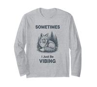 Sometimes I Just Be Vibing Fox Divertente Retro Meme Vintage Maglia a Manica