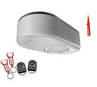 Somfy Dexxo Pro 800 3S io - Attuatore per porta del garage + 2 telecomandi a 4 comandi KeyGo io con set rimorchio ADAMS + tester di corrente