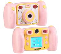 Somikon Kinder-Full-HD-Digitalkamera DV-25 con doppio obiettivo per selfie e 2 mirini, rosa