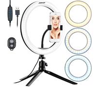Somikon Ring Light: Professionale Anello di Luce LED con Supporto per Smartphone, Treppiede, ruotabile a 360° (Anello Luminoso LED, Lampada Cerchio a, iPad)