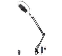 Somikon Scanner di documenti e treppiede overhead, Luce ad anello da 10", scatto remoto