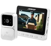 Somikon Videocitofono wireless Plug-and-Play con monitor a batteria, IR, bianco VSA-450