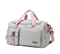 SOMKB Borsone da viaggio da donna, zaino da viaggio, multifunzionale, per sport all'aria aperta, palestra, fitness, weekender, per la notte, Grigio, Taglia unica
