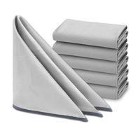 SOMLAW Panno per la Pulizia in Microfibra, Asciugamani per la Pulizia per Tutti Gli Usi, Asciugamano Riutilizzabile Lavabile per Casa, Cucina, Auto, Vetri, Pavimenti 40cm x 40cm(6 Argento)