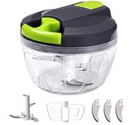 SOMLAW Tritatutto Manuale, 520ml Tritatutto per verdure con Sistema di Assistenza, Tritatutto manuale a corda Taglia Cipolle da Cucina per ketchup, Cipolla, Aglio, Carne