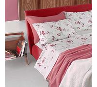 Somma Completo lenzuolo matrimoniale in caldo cotone articolo adatto al periodo invernale (Foto 20 ELOISE variante ROSA)