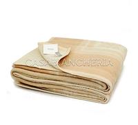 Somma Coperta Matrimoniale di Pura Lana Vergine Grace Maxi Beige Scuro