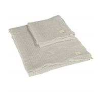 SOMMA Set 1+1 Nido d'Ape Memoria Asciugamano e ospite Linea Cotone BIO Lino