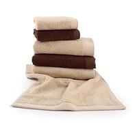 Somma Set asciugamano 6 pezzi linea Origami + tavoletta profumo biancheria per armadi by Bianco casa (nocciola - fondente, 6 PEZZI)