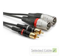 Sommer Cable Basic+ HBP-M2C2 / 2 x XLR 3-pol Male Hicon - 2 RCA/Cinch Hicon, cavi di collegamento 1,5m Nero