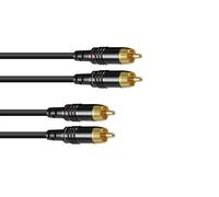 SOMMER CABLE Cavo RCA Hicon 2x2 1 m Nero - Alta Qualità Made in Germany