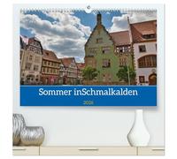 Sommer in Schmalkalden (hochwertiger Premium Wandkalender 2026 DIN A2 quer), Kunstdruck in Hochglanz: Fachwerkstatt im südlichen Thüringer Wald