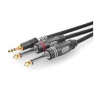 SommerCable Hicon HBA-3S62-0150 - Cavo di collegamento jack audio [1 jack maschio 3,5 mm - 2 jack maschio 6,3 mm (mono)] 1,50 m nero