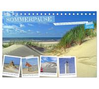 Sommerpause - An Dänemarks Nordseestrand (Tischkalender 2026 DIN A5 quer), CALVENDO Monatskalender: Dänemark - Weißer Strand bis zum Horizont, blaues Meer und malerische Dünen
