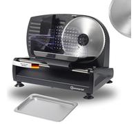 Sommertal AS190 DUAL Tranciatrice universale da 200 W in acciaio inossidabile con lama seghettata e affilatura liscia, compatta, elettrica, affettatrice per pane, affettatrice professionale, moderna