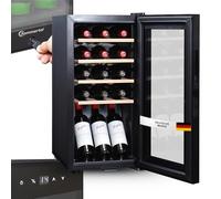 Sommertal WK 50 - Frigorifero per vino - 15 bottiglie, regolabile 5-20 °C, con serratura, illuminazione a LED, porta in vetro, touch screen, 4 ripiani in legno, silenziosa e a risparmio energetico