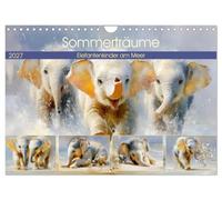 Sommerträume. Elefantenkinder am Meer (Wandkalender 2027 DIN A4 quer), CALVENDO