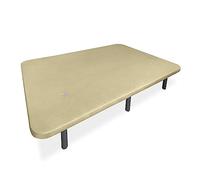 Somnia Descanso - Base imbottita 3D extra rinforzata, grande stabilità con 5 barre trasversali e 6 gambe metalliche filettate da 27 cm, 90 x 190, beige