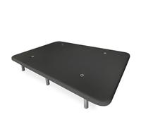 Somnia Descanso - Base imbottita 3D rinforzata, elevata stabilità con 5 barre trasversali e 6 gambe metalliche filettate da 27 cm, 135 x 190, nero