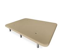 Somnia Descanso - Base imbottita 3D rinforzata, elevata stabilità con 5 barre trasversali e 6 gambe metalliche filettate da 27 cm, 135 x 190, beige