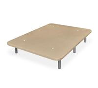 Somnia Descanso - Base rivestita 3D extra resistente con grande stabilità e 5 barre trasversali + 6 gambe metalliche filettate da 25 cm, 90 x 190, beige
