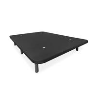 Somnia Descanso - Base rivestita 3D rinforzata, grande stabilità con 5 barre trasversali con valvole di ventilazione e 6 gambe metalliche filettate da 25 cm, 150 x 190, nero