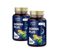 Somnia Plus Noebis Pharma - Melatonina, Passiflora, Melissa, Escolzia e Vitamina B6-180 Compresse - Addormentamento e Sonno (Confezione da 2)