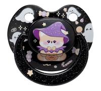Somniumnight Ciuccio per adulti di Halloween di grandi dimensioni: orso carino Binky per alleviare l'ansia, grande scudo Paci con custodia nera