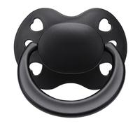 Somniumnight Ciuccio per adulti per ansia: sei fori a forma di cuore, grande tettarella in silicone per dormire, grande scudo antistress, prodotto Paci nero, regalo divertente