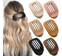 Somnr Confezione da 6 fermagli per capelli piatti da donna, clip per capelli spessi, sottili e ricci, forte tenuta, antiscivolo, clip per capelli opachi, per sdraiarsi e acconciare tutti i giorni