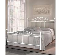 Somnus SANA Letto in Ferro Battuto Matrimoniale King Size per Rete Fuori Misura MALTA da 160 a 180 cm e da 185 a 200 cm Prodotto Artigianale Vari Colori (Per Rete 170x200, Bianco Opaco)