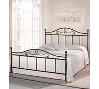Somnus SANA Letto in Ferro Battuto Matrimoniale King Size per Rete Fuori Misura MALTA da 160 a 180 cm e da 185 a 200 cm Prodotto Artigianale Vari Colori (Per Rete 180x200, Rame Bruciato)