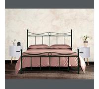 Somnus SANA Letto in Ferro Battuto Matrimoniale King Size per Rete Fuori Misura NIZZA da 160 a 180 cm e da 185 a 200 cm Prodotto Artigianale Vari Colori (Per Rete 180x200, Verde Anticato)