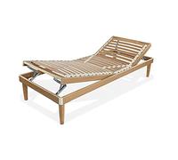 Somnus SANA Rete a Doghe in legno di faggio Alzata testa piedi manuale Letto Singolo da una piaza 120x200 H 32cm