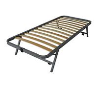 Somnus SANA - Rete Estraibile Salvaspazio a Scomparsa Sotto Letto in Ferro con Piedi Reclinabili Doghe in Legno cm 80x190 per materasso da Una Piazza 80 x 190