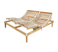 SomnusSana Rete a Doghe in Legno di Faggio Matrimoniale 160x190 h32 cm Elettrica ATP Testa Piedi Motorizzata