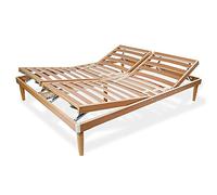 SomnusSana Rete letto in legno 140x200 h 54 cm Singola con 13 doghe in Faggio 100% Alzata manuale