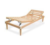 SomnusSana Rete letto in legno 80x190 h 52 cm Singola con 13 doghe in Faggio 100% Alzata manuale