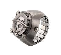 Somoke Orologio da tasca in metallo con teschio pirata, Argento