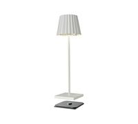 sompex - Lampada a LED da tavolo per esterni, Troll 2.0, alimentata a batteria, in alluminio, intensità regolabile, protezione dagli spruzzi d'acqua, inclusa una stazione di ricarica, colore: bianco